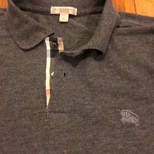 Long sleeve gray Burberry polo